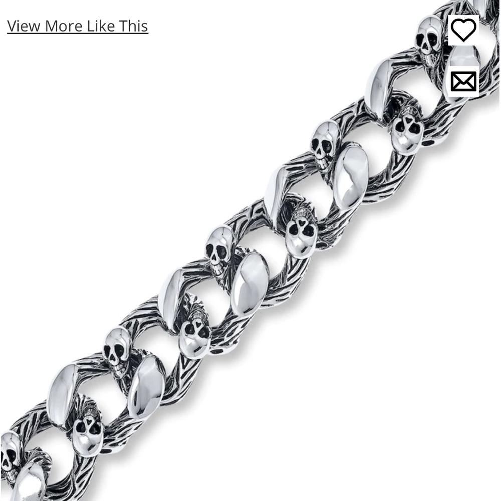 Kay Jewelers Mens skull bracelet stainless steel 8.5 in